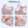 thumbnail image 2 of PROALLO Girls Bathing Suits Two-Piece Swimsuit with Boyshorts Vest-Style Tankini(10-11T Orange Flowers), 2 of 4