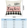 thumbnail image 5 of Happy Easter White Pink Pillow Covers 20x20 Inch Set of 2 Black White Buffalo Plaid Rabbit Bunny Family Easter Decorations Throw Pillow Covers Cushion Case Spring Farmhouse Outdoor Home Decor, 5 of 5