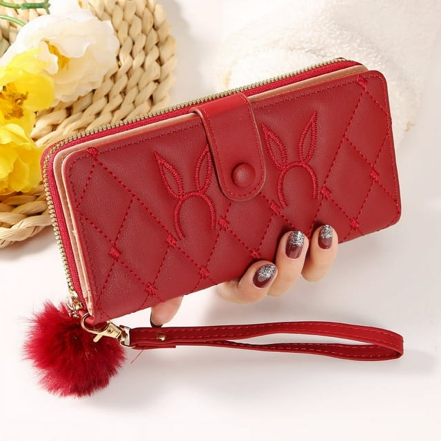 Portefeuille long pour Femmes Boucle Fermeture Éclair Multi-Cartes Capacité simple Pochette Étudiante Porte-Monnaie Porte-Cartes