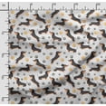 thumbnail image 2 of Soimoi Dog Printed, Cotton Fleece, Fabric by The Yard Sewing DIY Stretch Fabric 56 Inches Wide, WarmFabric for Hats, Coats, Gloves, Blankets, Black With White, 2 of 5