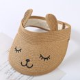 thumbnail image 2 of AJGRHE Children Open Top Sun Visor Hat Cute Cartoon Korean Style Baby Summer Cap Breathable Lightweight Outdoor Beach Bucket Headwear for Toddler Boys Girls Khaki 2-6, 2 of 6