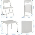 thumbnail image 2 of Folding Card Table and Chair Set of 3, Upholstered Foldable Table and Chair Set, Portable Metal Frame Children's Activity Table and Chairs Set for Eating, Reading, Playing, Beige, 2 of 8