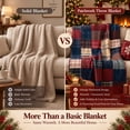 thumbnail image 5 of ZENVIVE 39x59" Christmas Quilted Throw Blanket Vintage Patchwork, Flannel Red Blue Plaid Blanket for Sofa, Bed, Home Decor, Soft Warm Gift for Family, 5 of 7