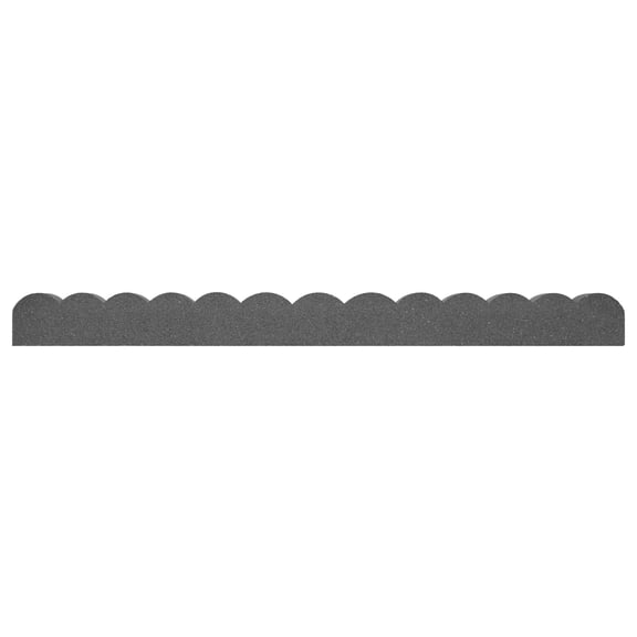 Tierra Verde 4"H x 47"L x 2"D Scallop Recycled Rubber Garden Border & Edging, Grey, 2-Pack