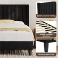 thumbnail image 4 of Yaheetech Twin Upholstered Bed Frame with Wood Slat Support, No Box Spring Needed, Black, 4 of 8