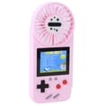 thumbnail image 3 of Consola de juegos portátil con ventilador pequeño ajustable y consola de juegos con pantalla a color y carga USB, color rosa, 3 of 10