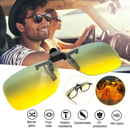 2 in 1 Day&Night Vision Alloy Driving Polarized Glasses Clip for Myopia