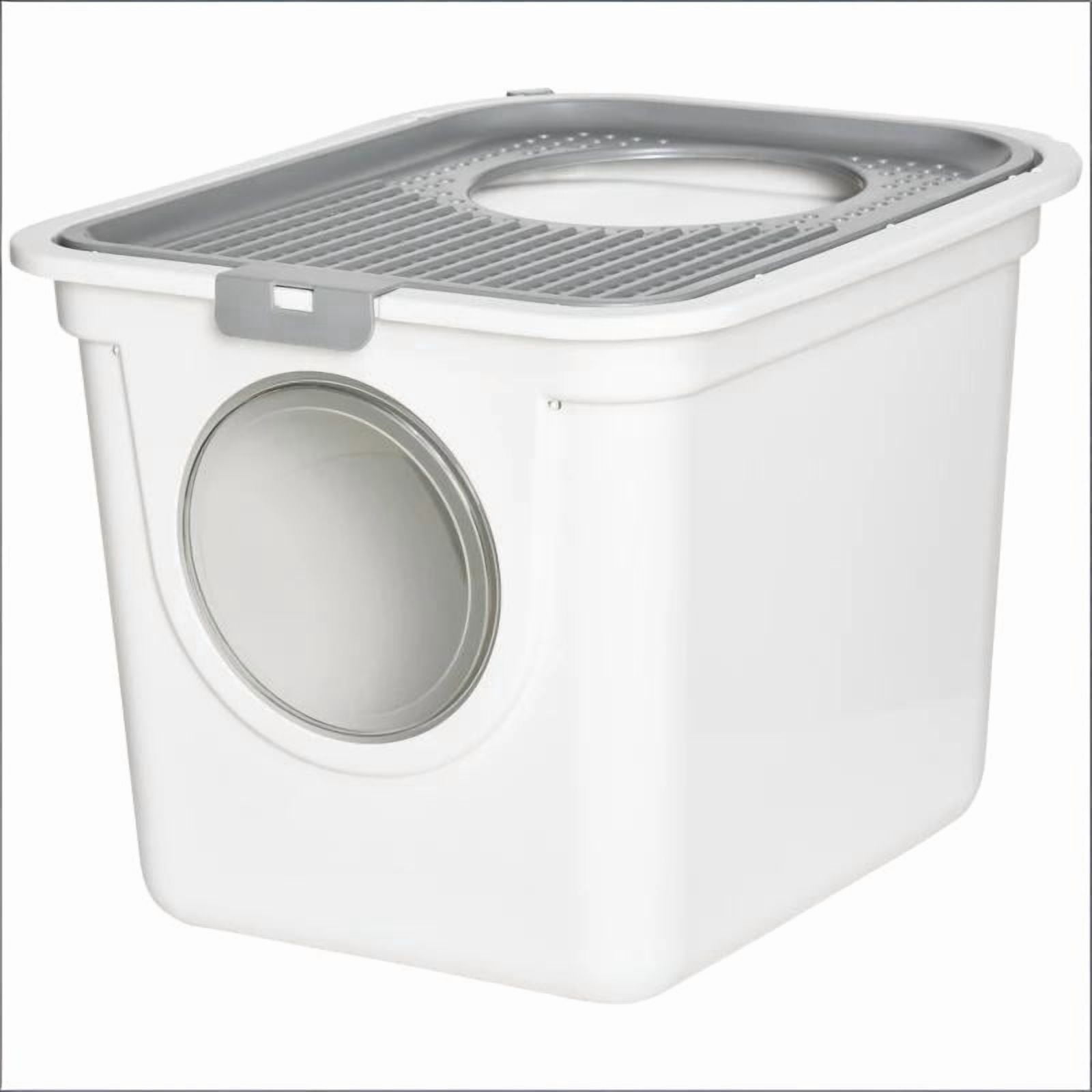 Enclosed Cat Litter Box with Front Entry & Top Exit, Ventilated PE Litter Box, with Scoop & Pull-out Tray, for Cats Under 10 lbs