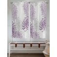 thumbnail image 5 of Purple Grey Chrysanthemum Bedroom Curtains 63 Inches length, Farmhouse Botanical Floral Modern Window Treatment Curtain Drapes, Rod Pocket Curtain Panels for Living Room Kitchen, 42"x63", 2 Panels, 5 of 7