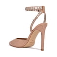 thumbnail image 3 of Nine West Timia Barely Nude Leather Ankle Strap Pointed Toe Stiletto Dress Pumps (Barely Nude Leather, 10), 3 of 5