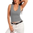 thumbnail image 6 of Womens Deep V Neck Tank Tops Sexy Casual Ribbed Fitted Sleeveless Going Out Tops 2026 Summer Fashion Shirts 3XL, 6 of 6