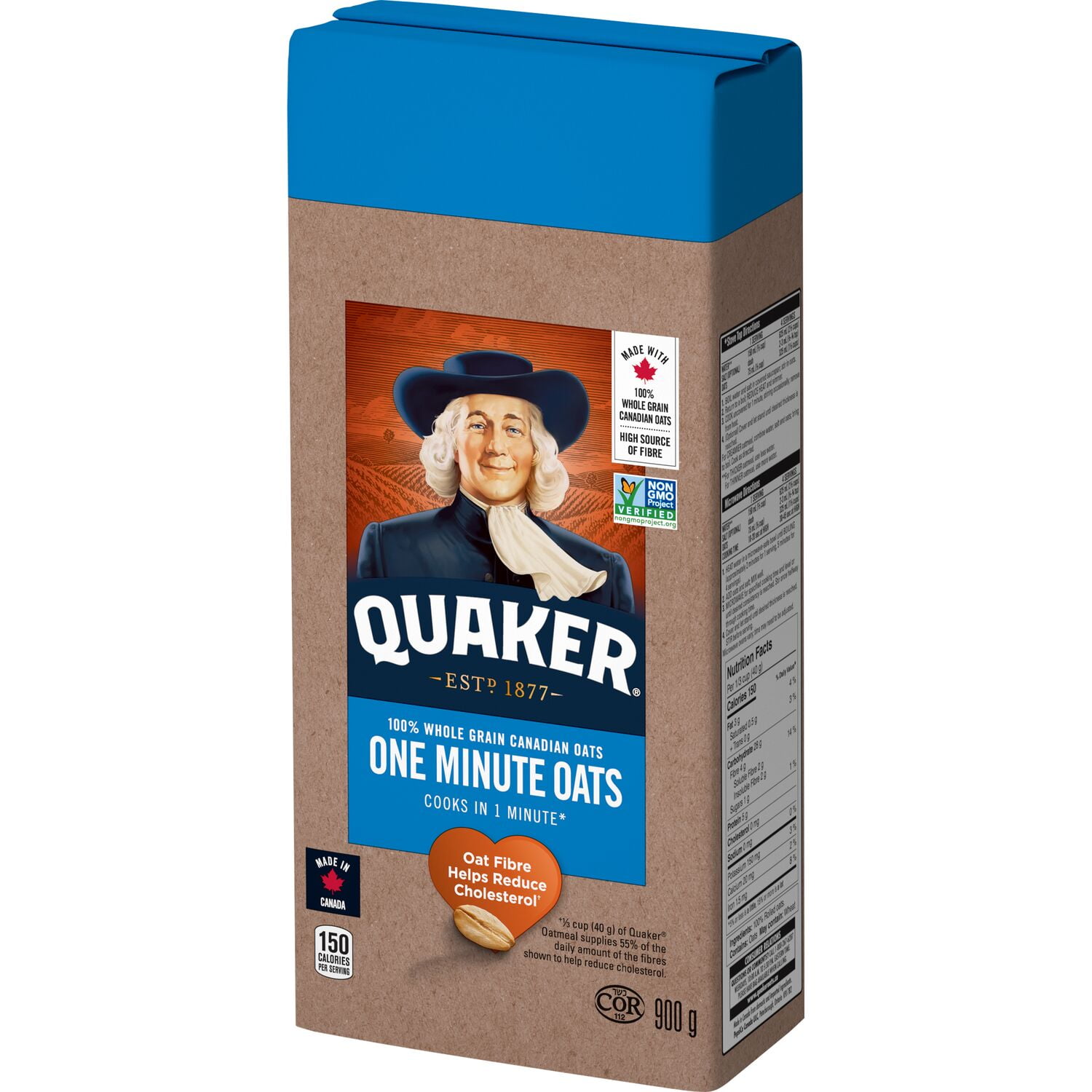 Quaker One Minute Oats, 900 g.