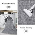 thumbnail image 3 of Machine Washable Runner Rug Mat Entry Way Contemporary Soild Runner Rug Low-Pile Modern Indoor Runner Rug for Hallway Laundry Bedroom Living Room Grey, 3 of 9