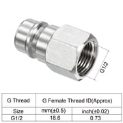 Uxcell G1/2 Female 0.85 OD Pipe Fitting Plug Adapter Hydraulic Quick Connect Coupler, 1 Pack