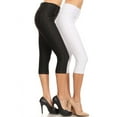 thumbnail image 2 of 2 Pack Women's High Waisted Capri Jegging Stretch Knit Denim Capris Size S -3XL Inseam 19", 2 of 5