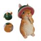 thumbnail image 4 of Wosthever Estatua de conejo de jardín Ropa linda Sombrero de sandía Estatua de pie de conejito Atractivo Decoración de jardín de conejito Escultura de Artesanía No.1 Wosthever HA026638-01, 4 of 6