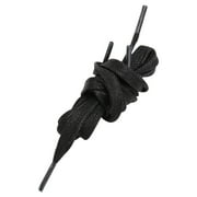 Flat Waxed Cotton Shoelaces Dress Shoes Sneakers Shoelace Casual Shoelaces Shoe Tie Black 100cm