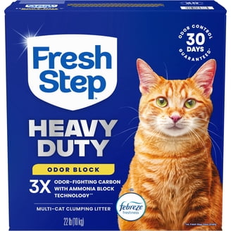 Fresh Step Heavy Duty Odor Block Multi-Cat Clumping Cat Litter, Febreze Freshness Scent, 22 lb Box