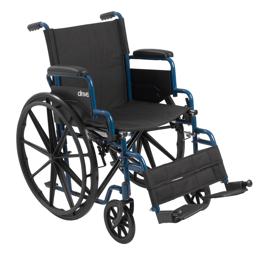 Drive Medical Blue Streak Wheelchair with Flip Back Desk Arms, Swing