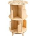 thumbnail image 2 of SHZICMY Wood 2 Tier Floor Standing 360 Rotating Bookshelf for Bedroom Living Room Office, 2 of 10