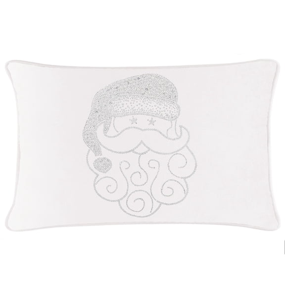 Santa Pillow - 14x20 - White Velvet