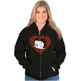 thumbnail image 3 of Betty Boop Heart Wink Blowing Kisses Zip Hoodie Sweatshirt Women Brisco Brands S, 3 of 6