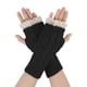 thumbnail image 1 of Guantes Tejidos uxcell Orificio Sin Dedos Acanalado Trenzado Negro Una Talla, 1 of 6