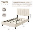 thumbnail image 2 of Yeshouse estructura de cama tipo plataforma tapizada en lino con cabecero ajustable y capitoné geométrico, para colchones de 8" a 14", listones de madera, silenciosa, no requiere somier, 2 of 6