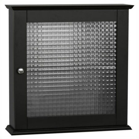 Elegant Home Fashions Chesterfield Collection Medicine Cabinet with Waffle Pattern Glass Door, Espresso