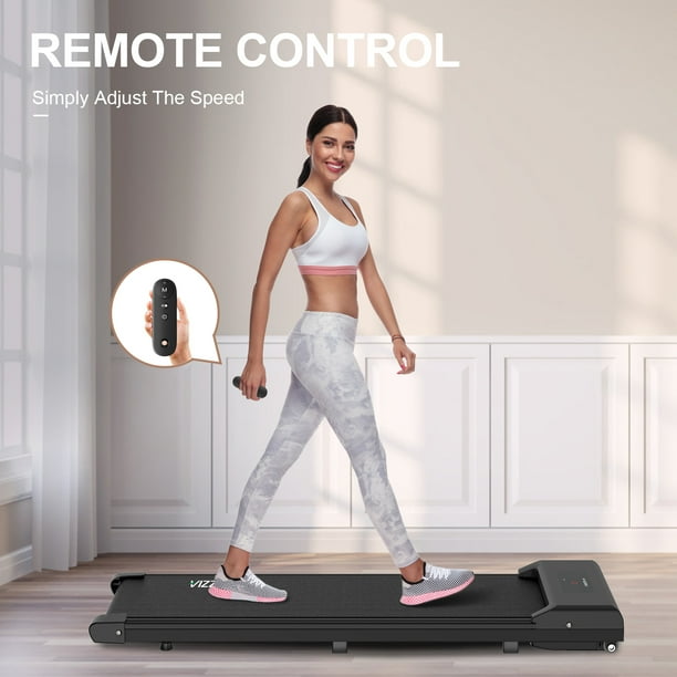 Bigzzia Under Desk Treadmill 2.5HP Installation Free Portable Treadmill Running Machine 6.25MPH Treadmill with LED Display and Wireless Remote Control for Home Office 265 Lb Capacity Walmart