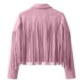 thumbnail image 3 of Girls Fringe Jackets Kids Cow Girl Western Tassels Motorcycle Cardigan Cropped Coats 5 14 Years, 3 of 8