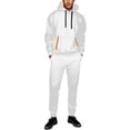 thumbnail image 2 of SGMVNU Mens Tracksuit Set Men's Hooded Sweatshirt Heavyweight Pullover With Front Pocket For Workout Wear And Outdoor Activities Workout Gym Jogging Sweat Suits(White, M), 2 of 6
