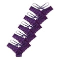 thumbnail image 2 of HUPOM Underwear Women Ladies Underwear Medium waist Elastic Waist Solid Thong Purple L, 2 of 5