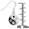thumbnail image 2 of Jewelry Trends Sterling Silver Yin Yang Stars Dangle Earrings with Black and White CZ's, 2 of 3