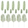 thumbnail image 1 of 15 hojas artificiales de plantas, hojas falsas de vegetación, hojas de palmera tropical, 1 of 5