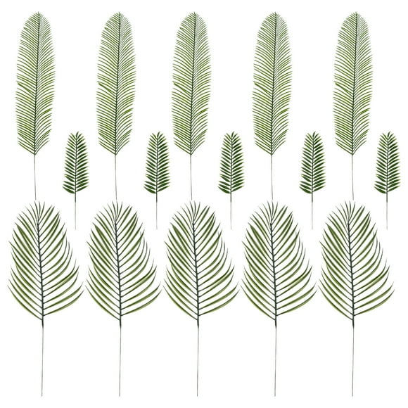MasteelfCA 15Pcs Artificial Leaves Plants Fake Leaf Greenery Tropical Palm Tree Leaves