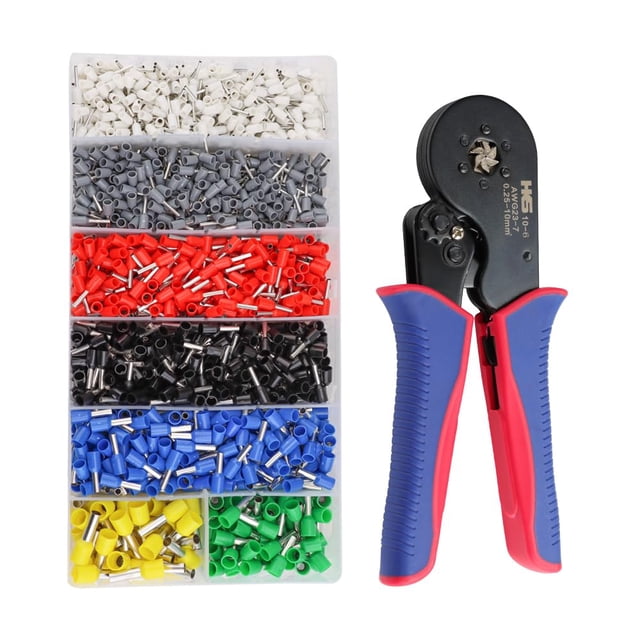 Kit de herramientas para engarzar férulas HKS, alicates para engarzar férulas AWG 23-7