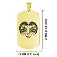 thumbnail image 2 of Stainless Steel Aries Zodiac (Ram) Dog Tag Pendant Necklace, 2 of 3