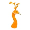 thumbnail image 4 of jifeng Mannequin Paon Tête Décorative Fête Élégante Simulation Tête d'Animal Modèle Jaune 23 cm, 4 of 9