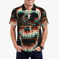 thumbnail image 3 of Rocae Glitch Screaming Skull for Men's Short Sleeve Polo Shirt, Quick Drying Performance Moisture Wicking Sports Men's Golf Shirt XX-Large, 3 of 9