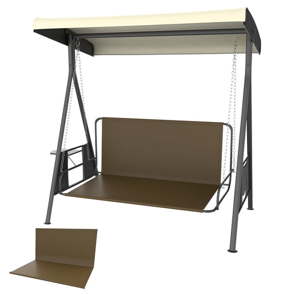 Uxcell 1-Pack Funda de Reemplazo para Asiento de Columpio, 4.4x1.6x1.6 Pulgadas, reemplazo de cojín de columpio para Jardín Exterior [Marrón]