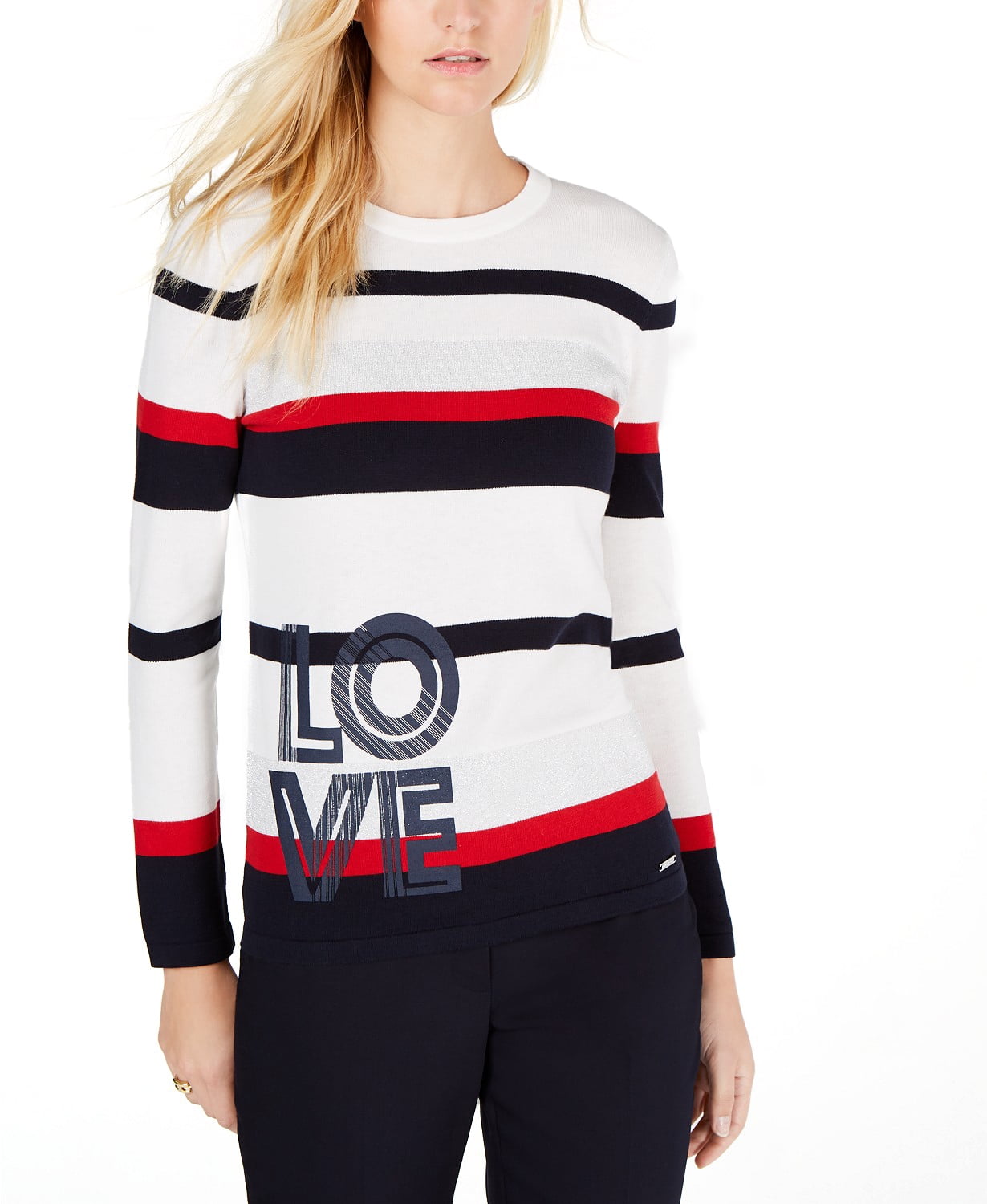tommy hilfiger red white and blue jumper
