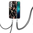 thumbnail image 2 of For Samsung Galaxy A73 5G Splicing Marble Flower Pattern TPU Phone Case with Lanyard, 2 of 4