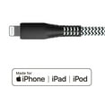 thumbnail image 4 of onn 10ft Lightning to USB-A Braided Charging Cable, MFI certified, Black - Compatible with iPhone 14/13/12/11/X/XR/XS/8/7/6/5, iPad, Airpods and more, 4 of 10