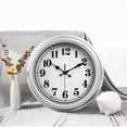 thumbnail image 3 of Reloj de pared JENLYSTIME retro de 30 cm, silencioso, no hace tictac, plateado, 3 of 7