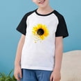 thumbnail image 6 of Feancey Boys Summer Graphic Tshirts Casual Sunflower Printed Crewneck Tops Raglan Short Sleeve Loose T-Shirts for Kids Girls Baby Holiday Sales Today Black 3 Years, 6 of 10