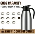 thumbnail image 4 of SSAWcasa Coffee Carafes 68oz Stainless Steel Insulated Coffee Dispenser, 12 Hours Hot＆24 Hours Cold (Silver), 4 of 9