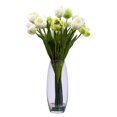 thumbnail image 1 of Nearly Natural 4792 Tulip with Vase Silk Flower Arrangement, Cream/Green, 1 of 1