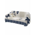 thumbnail image 2 of Navy Blue Coastal Couch Cover for 2 Cushion Sofa, Ocean Nautical Starfish Coral Striped Washable Loveseat Sofa Covers Slipcover for Sectional Sofas L-Shaped, Couch Throw Cover 71"x118", 2 of 9