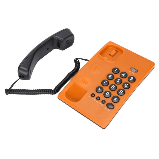 Téléphone Fixe, Fonction Pause Fonction Maintien Téléphone Filaire Double Combiné Magnétique pour Bureau pour Hôtel pour Maison Rouge, Bleu, Orange, Rose Rouge